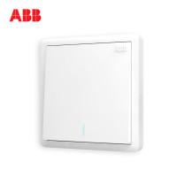 [ABB官方旗舰店]ABB开关插座远致明净白墙壁86型开关面板一开单控带荧光开关AO101