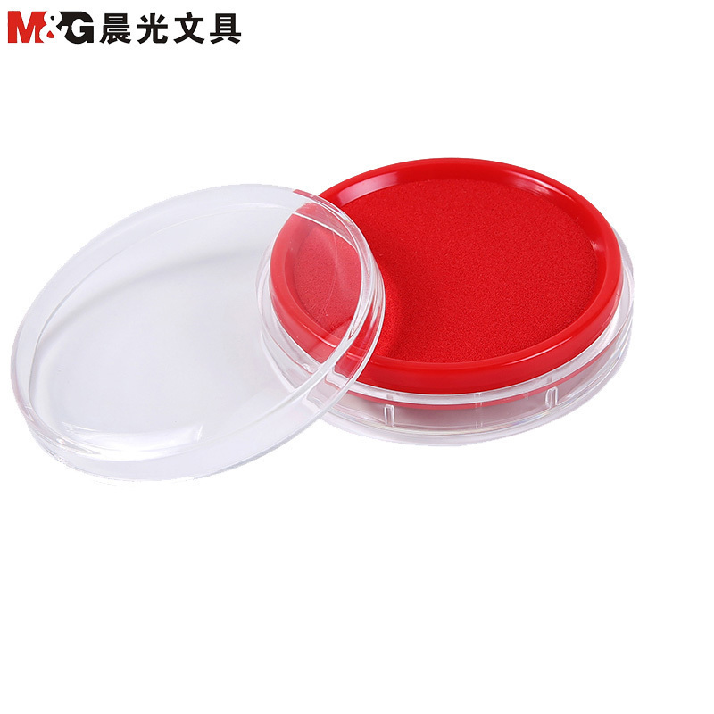 晨光 (M&G) AYZ97512A 红色快干印台 透明圆形印台 6个装 ZG