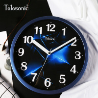 天王星(Telesonic)个性创意艺术石英钟表圆形简约艺术现代家庭餐厅卧室书房静音客厅挂钟 12英寸