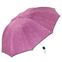 天堂伞 加大三折黑胶防晒防紫外线晴雨伞太阳伞遮阳伞双人大伞商务伞 写意花30132ELCJ橙色