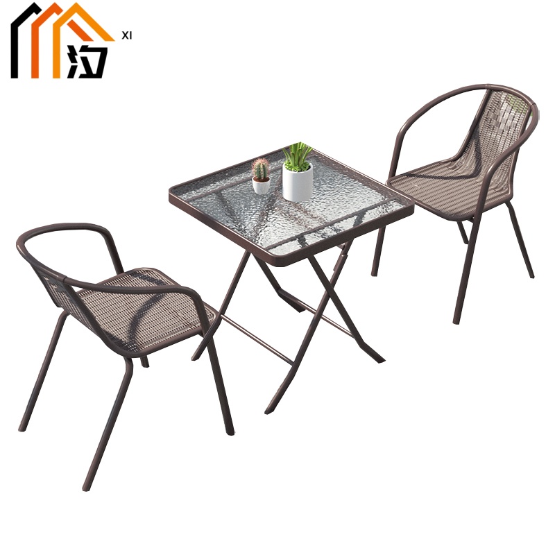 汐户外桌椅一桌两椅套