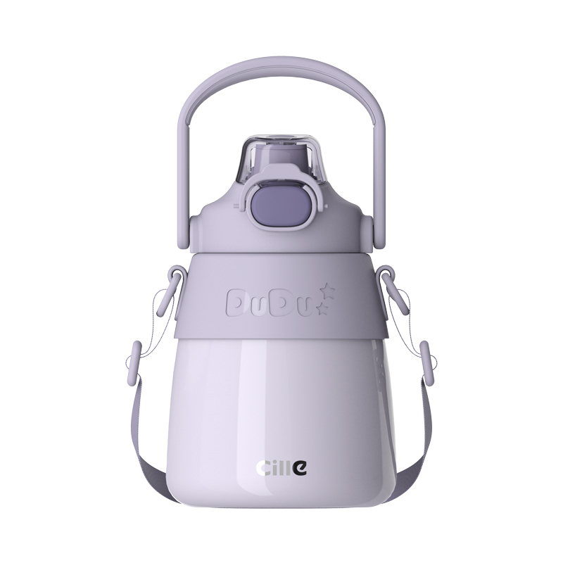 希乐Cille双饮大肚保温杯女士高颜值大容量水杯儿童学生吸管水杯户外便携杯高清大图