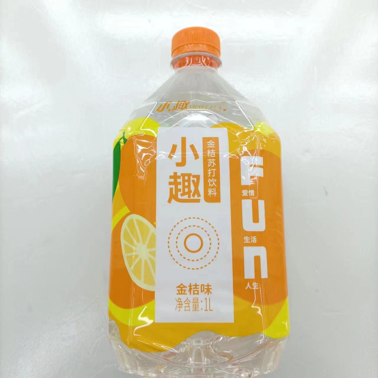小趣苏打饮料金桔味1l