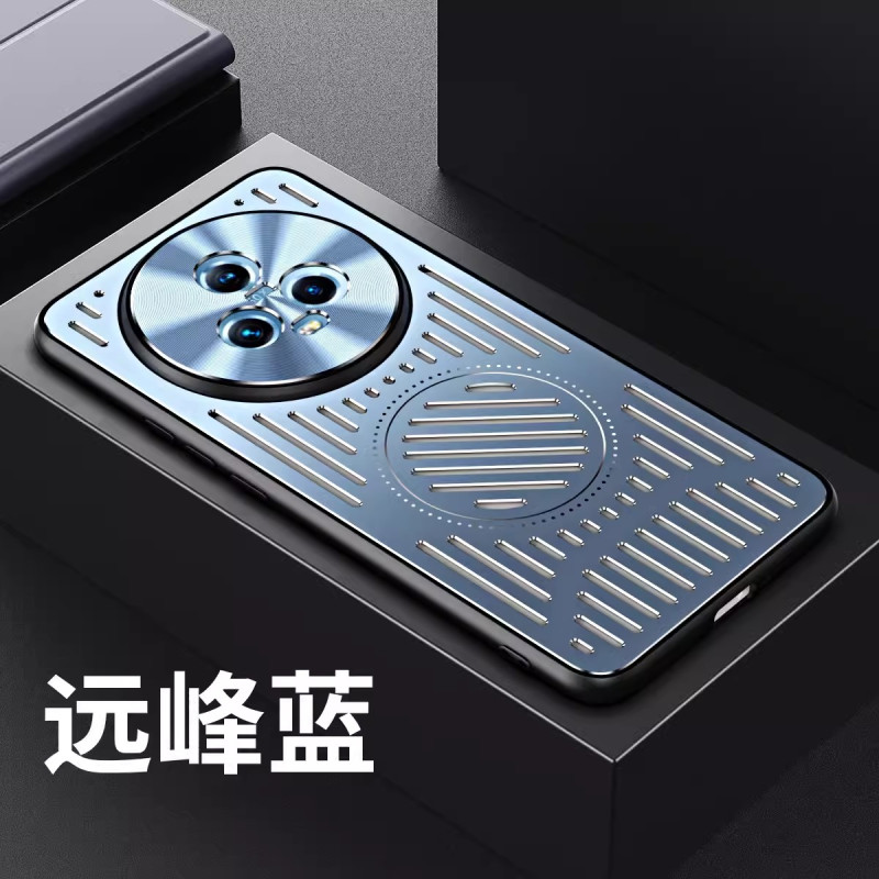 安美宝 荣耀magic5手机壳金属散热壳荣耀magic5Pro外壳镜头全包保护套铝合金后壳磨砂壳磁吸软硅胶防摔壳