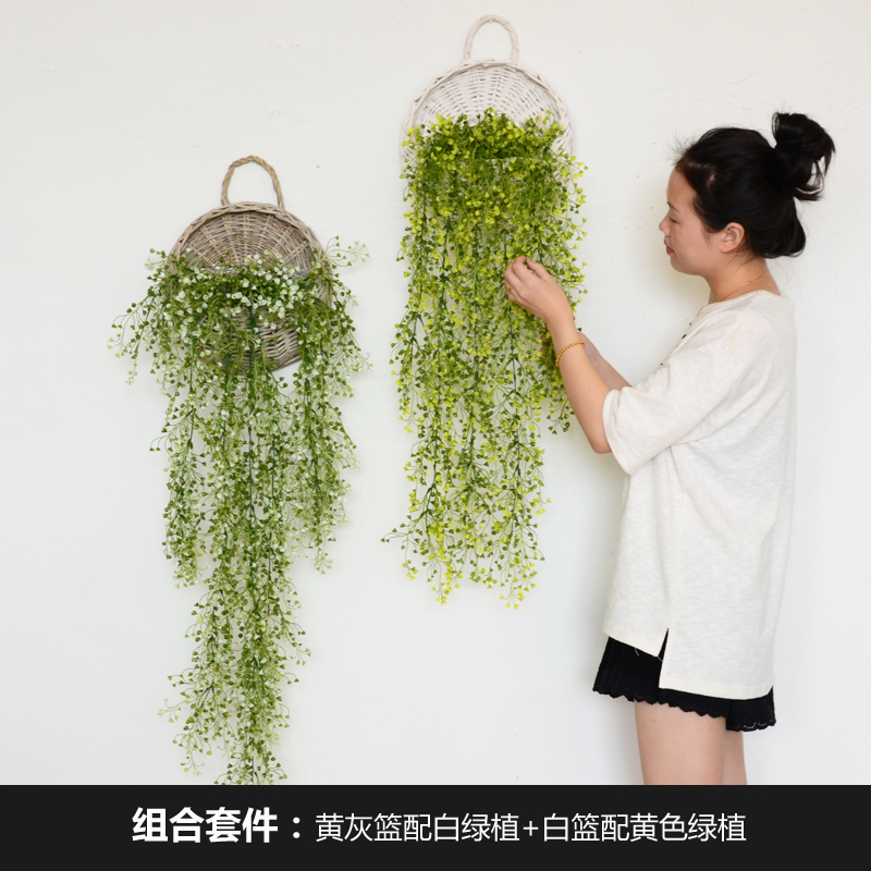 创意家居客厅墙面壁挂饰立体仿真植物墙饰餐厅卧室墙壁墙上装饰品 三维工匠 两件套壁饰高清大图