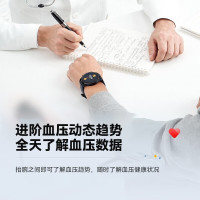 [无感血糖+远程关注亲友]DIDO无感血糖风险评估血压趋势数据智能手表男女老人心率心电图健康监测家用血氧检测仪 皮质棕