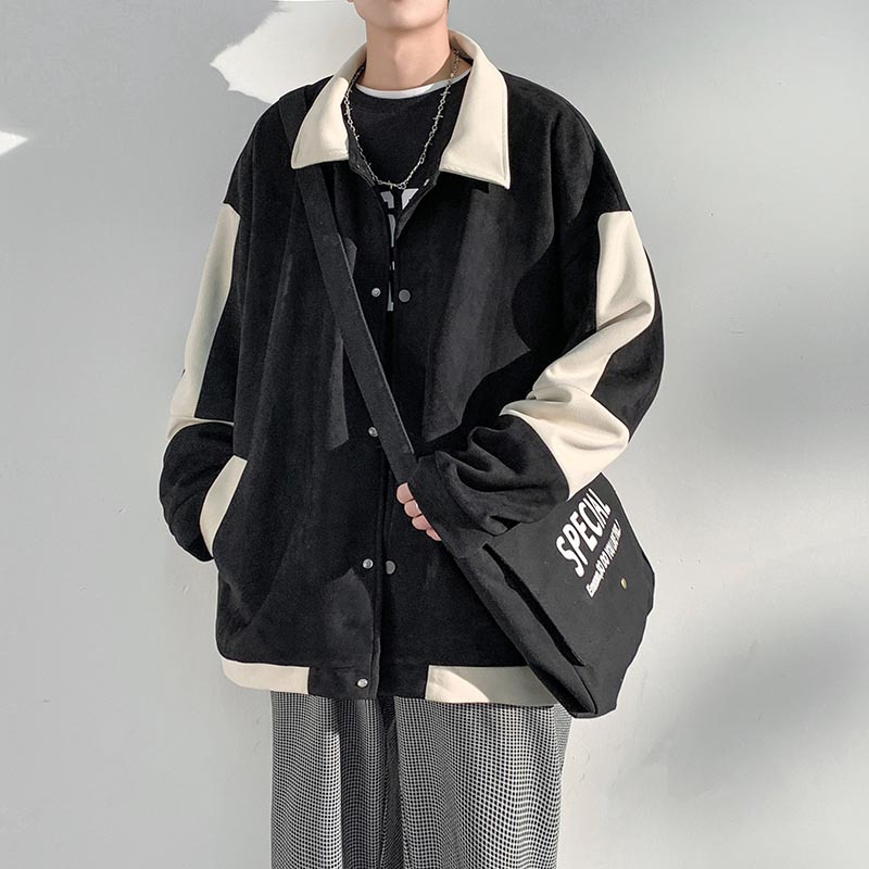 南极人麂皮绒外套男士春秋季新款美式小香风衣服秋冬宽松休闲夹克