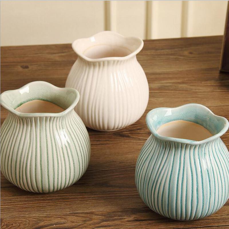 美式乡村轻奢陶瓷客厅工艺品摆件新房餐厅电视柜花花瓶