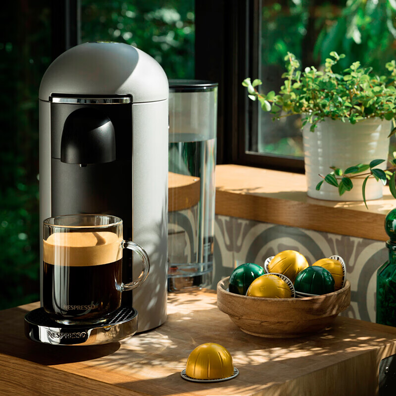 Nespresso奈斯派索胶囊式咖啡机小型家用全自动商用办公室离心力萃取宛如手冲馥郁香醇意式进口多杯量选择Plus钛金灰高清大图