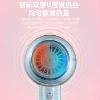 康夫(CONFU) 电吹风机 小型速干家用宿舍用负离子护发冷热风不伤发学生网红小圆KF-3133粉色