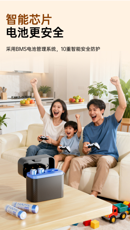 诺希(NOHON)7号锂电池充电套装[含4节7号锂电池]高清大图