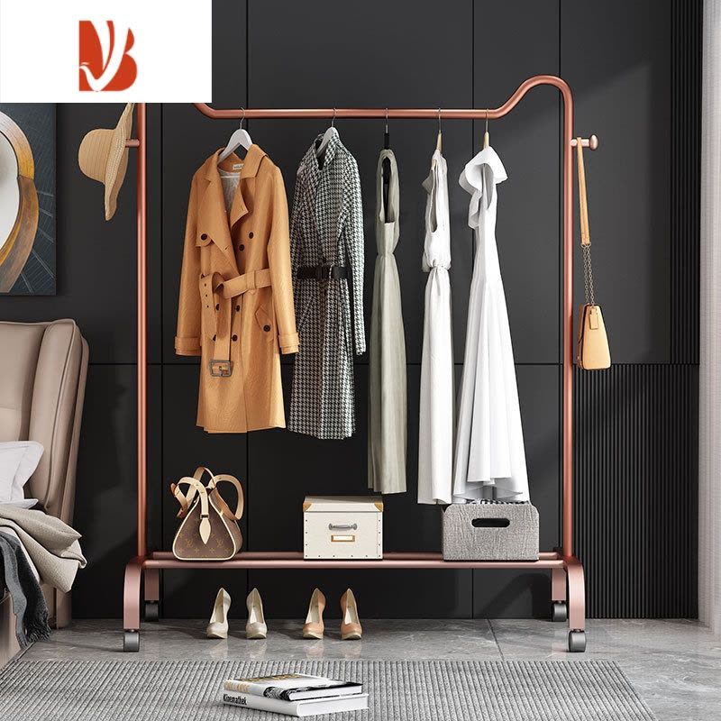 三维工匠猫耳朵款落地阳台晒衣服架子宿舍晾衣架卧室家用晾衣杆室衣架图片