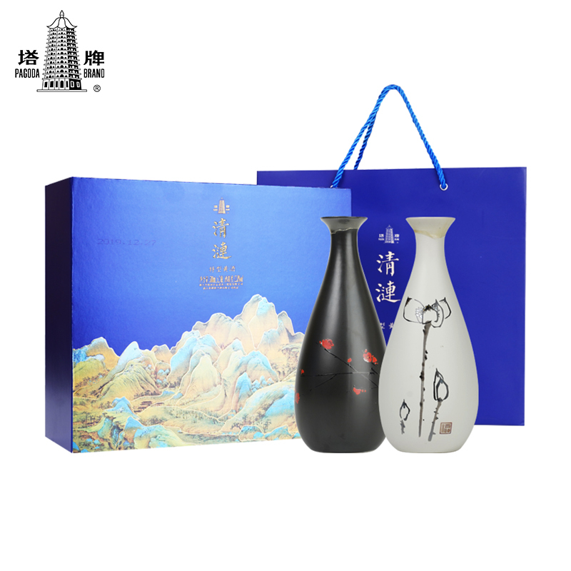 塔牌 绍兴黄酒 清涟礼盒500ml*2瓶礼盒装 送人送礼 手工黄酒
