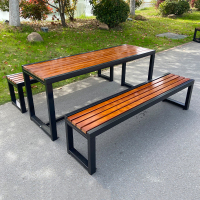 质凡户外庭院露天桌椅 一桌二椅组合 150*60*75cm