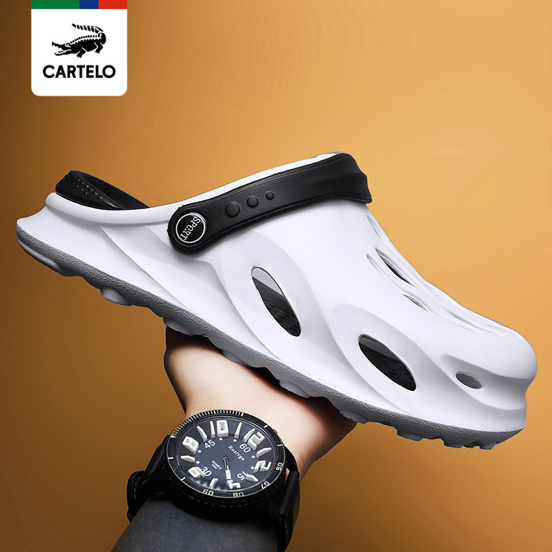 线下专柜同款卡帝乐鳄鱼cartelo新款洞洞鞋户外凉拖鞋休闲鞋花园鞋
