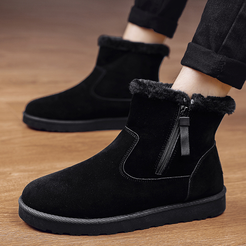 冬季雪地靴男加绒加厚保暖防滑东北户外穿的高帮棉鞋时尚休闲棉靴视频