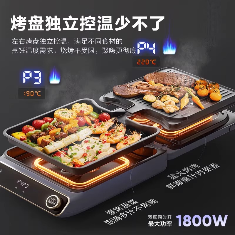 苏泊尔(SUPOR)电饼铛煎烤机 多功能家用电饼档上下可拆双面加热早餐机加大加深烤肉烙饼锅JC2828RQ865高清大图