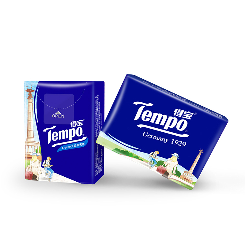 得宝(Tempo) 手帕纸 迷你印花 4层7张*36包(欧式印花图案)