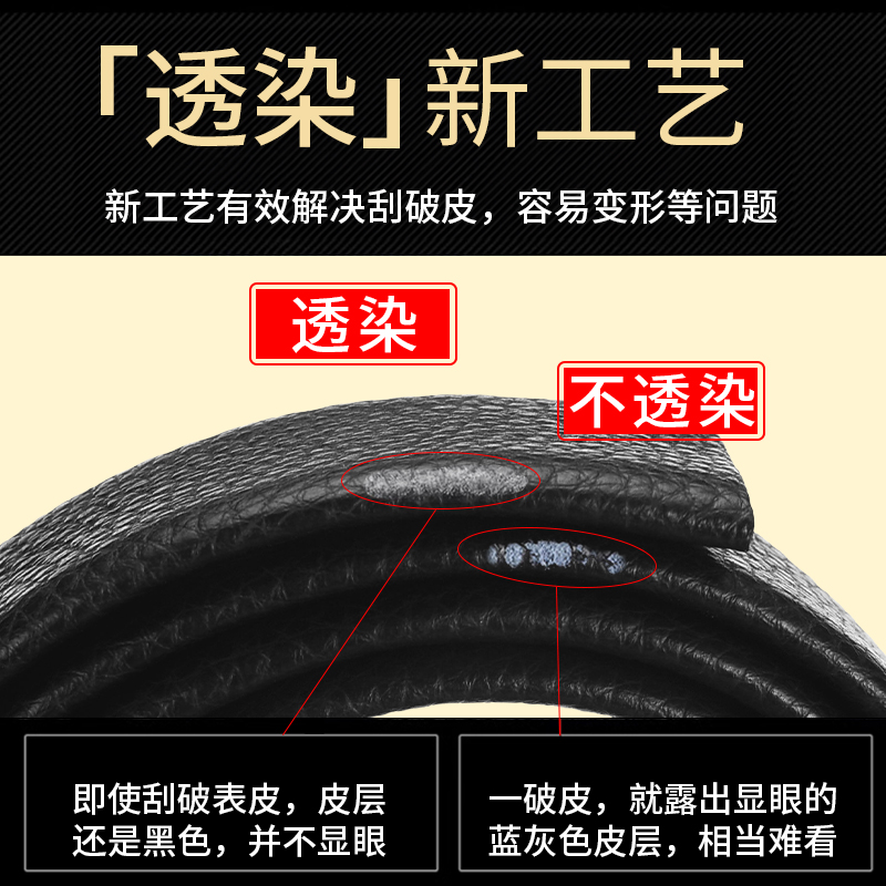 啄木鸟无头皮带男士真皮不带头自动扣腰带牛皮潮流中青年商务男自高清大图