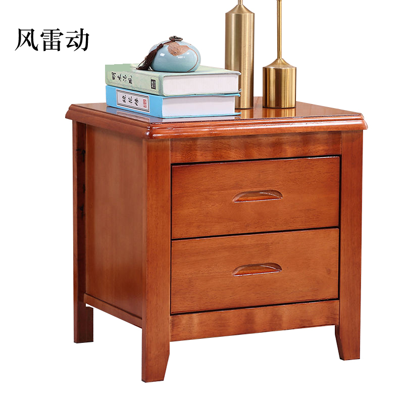 风雷动床头柜简约现代卧室床边储物柜标准款海棠色50*41*50cm