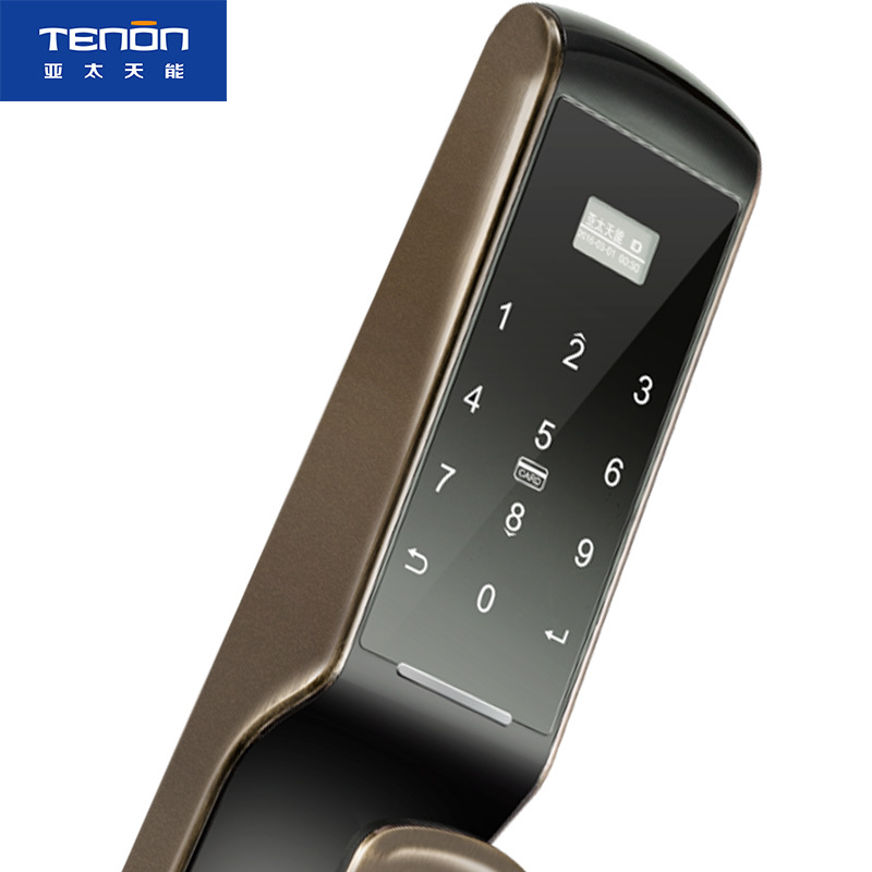 亚太天能(TENON)微信智能安防指纹锁 锌合金家用指纹密码锁电子门锁 A1 红古铜(标准版)适配ios;Android