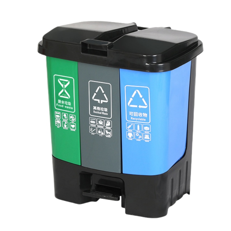 桃锦堂分类垃圾桶三桶个高清大图