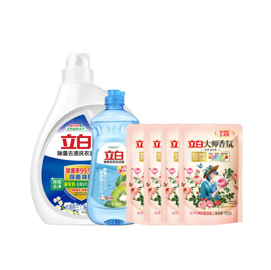 立白酵素洗洁精:强效去油污,轻松清除餐具、厨具表面污渍。高清大图