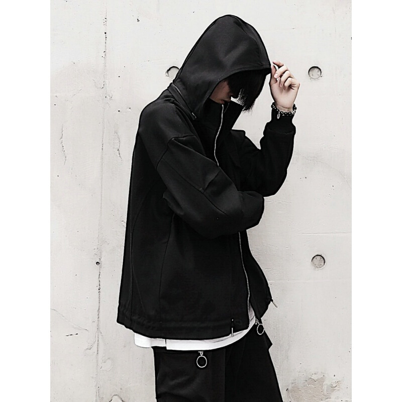 春秋男装新款夹克外套韩版学生潮棒球服日系休闲连帽时尚夹克衫