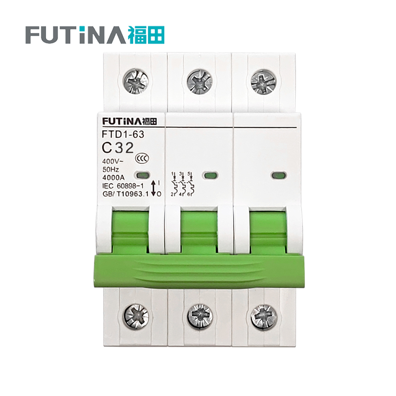 福田 小型断路器空开 家用空气开关小型断路器不带漏保 3P32A 单位:个高清大图