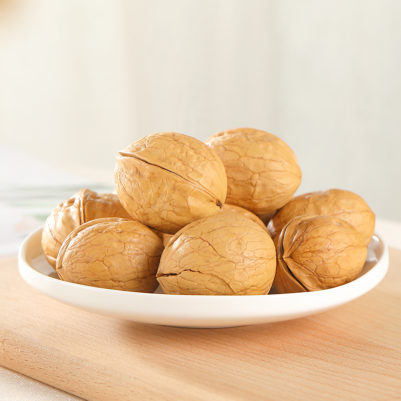 刻凡[熟核桃500g]袋装新货薄壳大仁薄皮熟核桃特产炒货休闲小吃高清大图