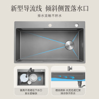 欧琳水槽9140H纳米手工水槽304不锈钢双阶梯 780*460 9140H配不锈钢抽拉龙头