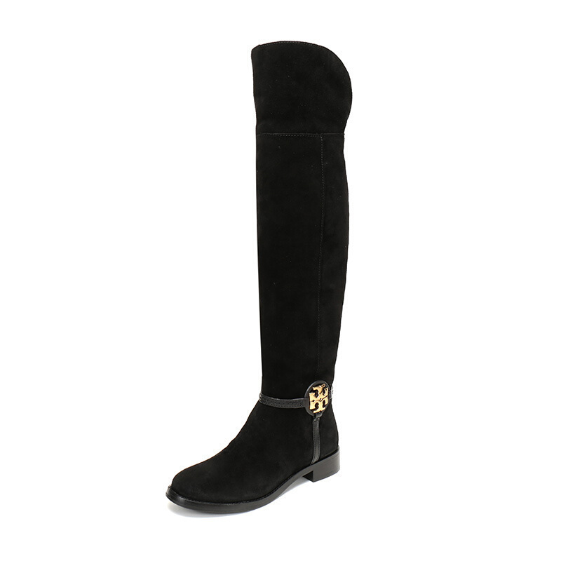 托里 伯奇 Tory Burch 女士长靴595 Tory Burch 托里 伯奇奢侈品tb女鞋miller系列绒面皮革粗跟过膝高筒靴长靴