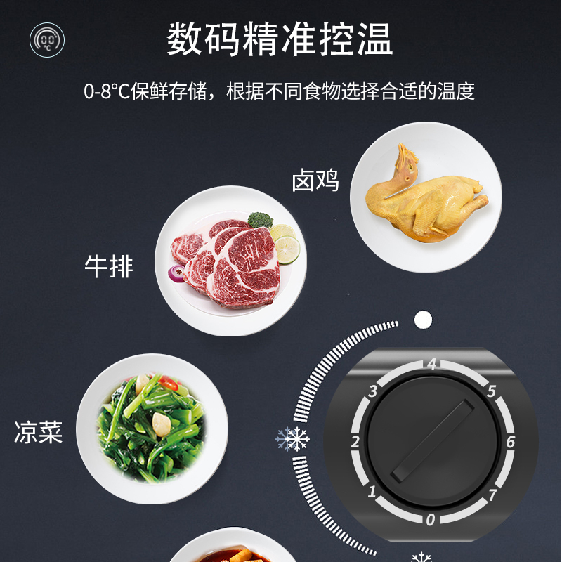 松氏凉菜展示柜冷藏保鲜柜商用小型点菜柜鸭脖熟食卤菜展示柜不锈钢弧形前后开门1.5米