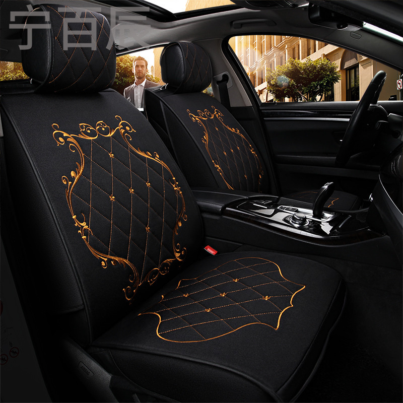2017款杰徳1.8L 自动经典版5座汽车坐垫四季通用全包亚麻座套_IYo50