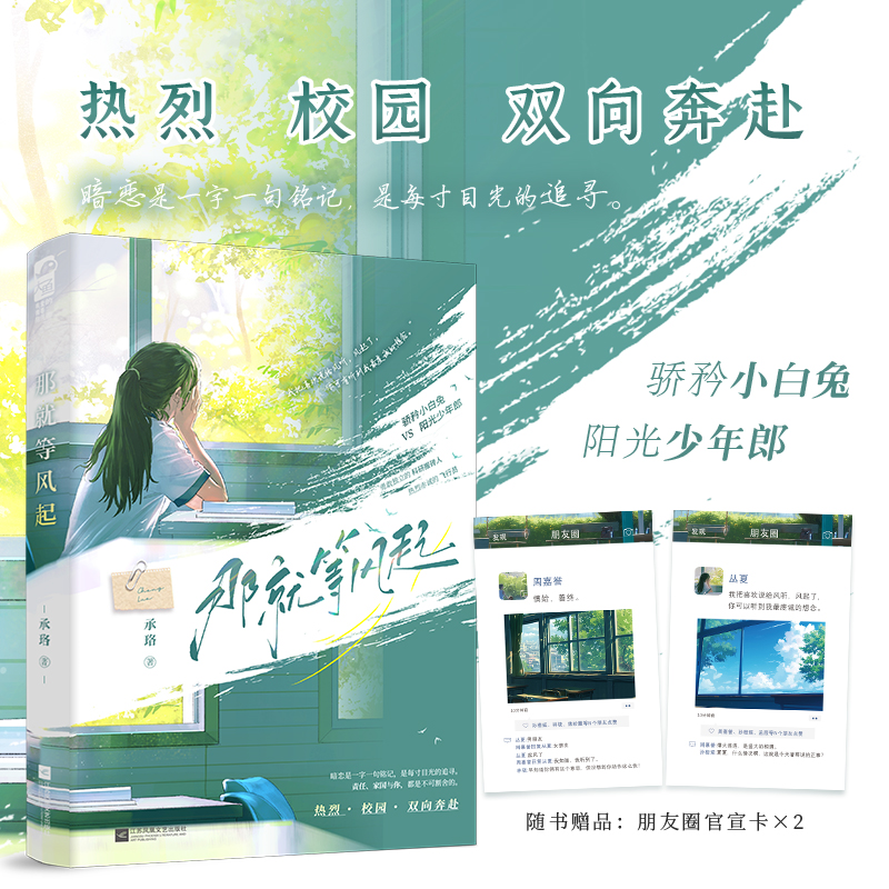 那就等风起 [正版]印特签版 那就等风起 承珞 青春文学校园初恋暗恋双向奔赴双向暗恋甜宠文言情小说实体书籍高清大图