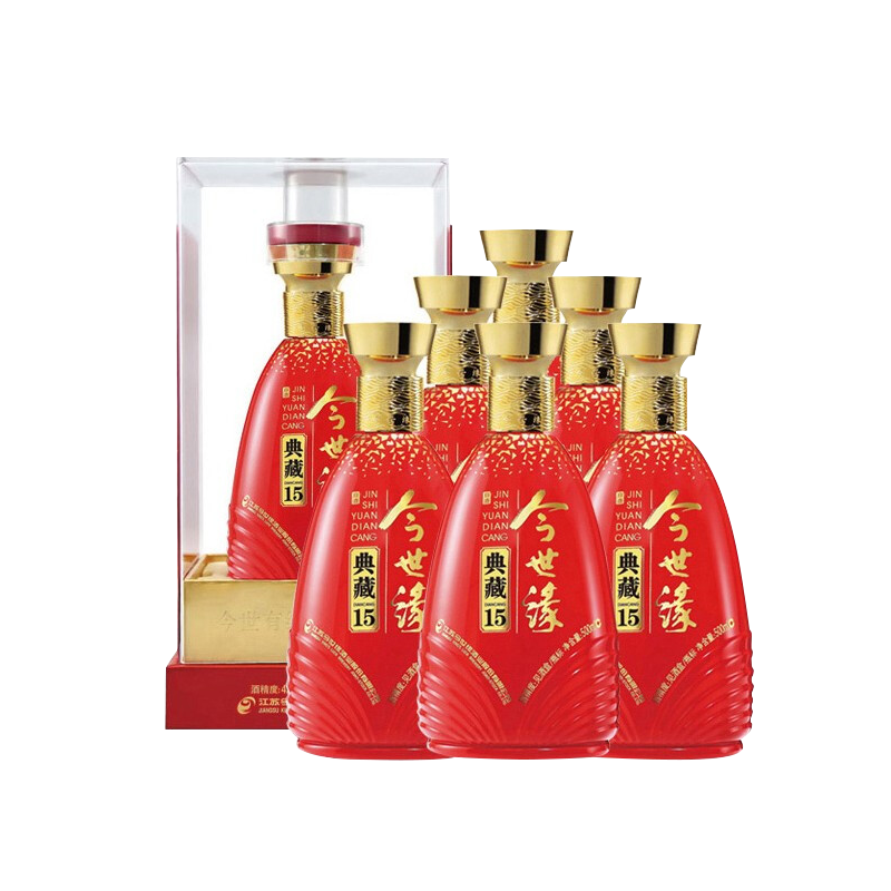 今世缘 典藏15 42度白酒 500ml 单瓶装 婚庆喜宴 亲朋小聚 自饮