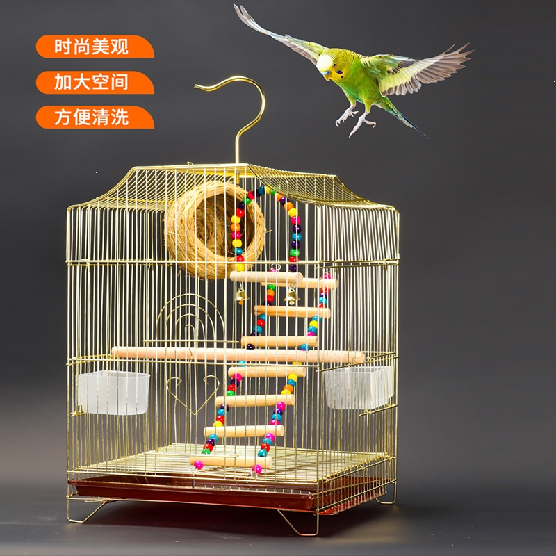 米妮鹦鹉鸟笼大号家用虎皮鸟笼子八哥鹩哥画眉牡丹玄凤绣眼电镀繁殖笼