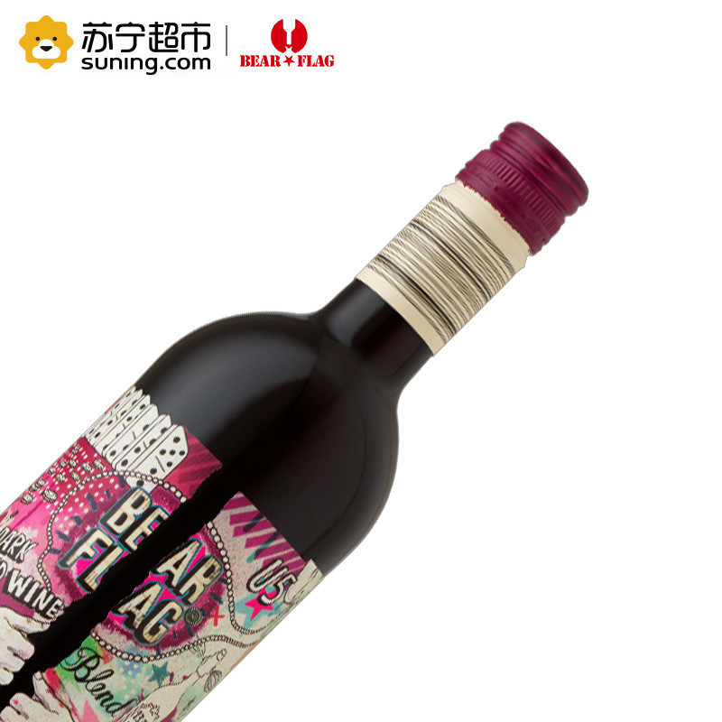 熊旗TM加州深红混酿葡萄酒 750ml 单支装