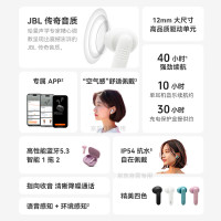 JBL WAVE FLEX 2 真无线蓝牙耳机 半入耳音乐耳机 通话降噪运动游戏带麦 安卓苹果小米通用 松石蓝