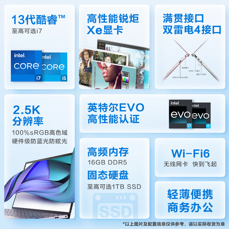 戴尔(DELL)灵越13Pro 13.3英寸办公轻薄笔记本电脑(13代酷睿i7-1360P 16G内存丨512G固态 锐炬显卡/2.5K屏 )5330-1808S
