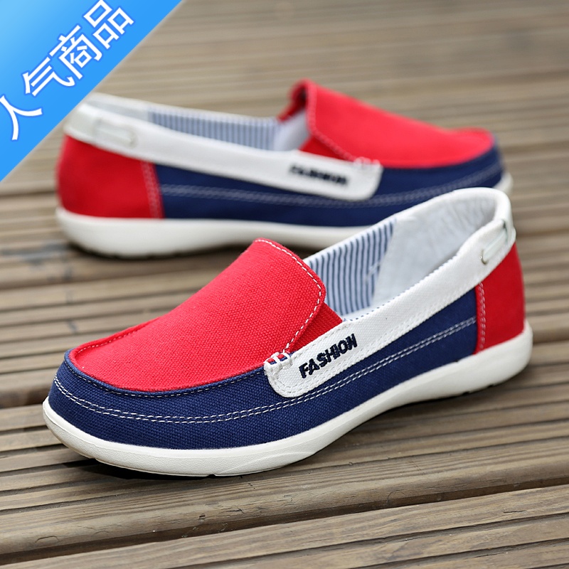 SUNTEK老北京布鞋女春秋季新款一脚蹬妈妈鞋防滑软底平底中年休闲帆布鞋高清大图