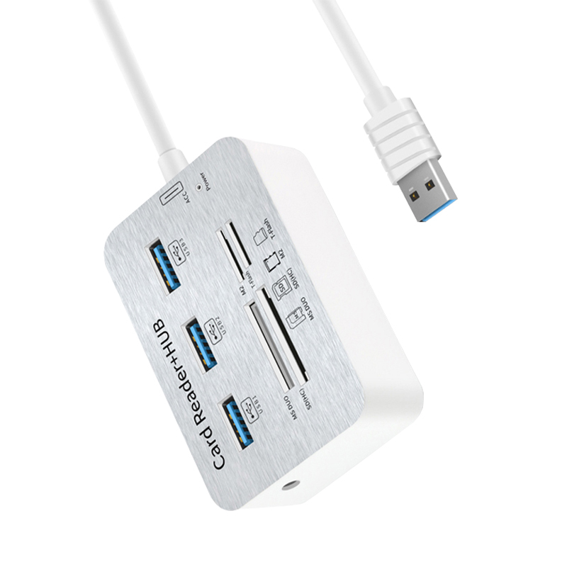 酷比客(L-CUBIC) LCHC20WH 3口USB3.0集线器带读卡器HUB扩展坞