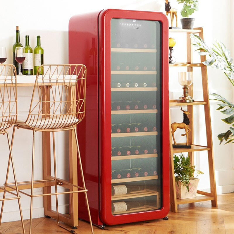 哈士奇hck纤薄圆弧红酒柜家用嵌入式风冷无霜恒温冷藏饮料电子温控92