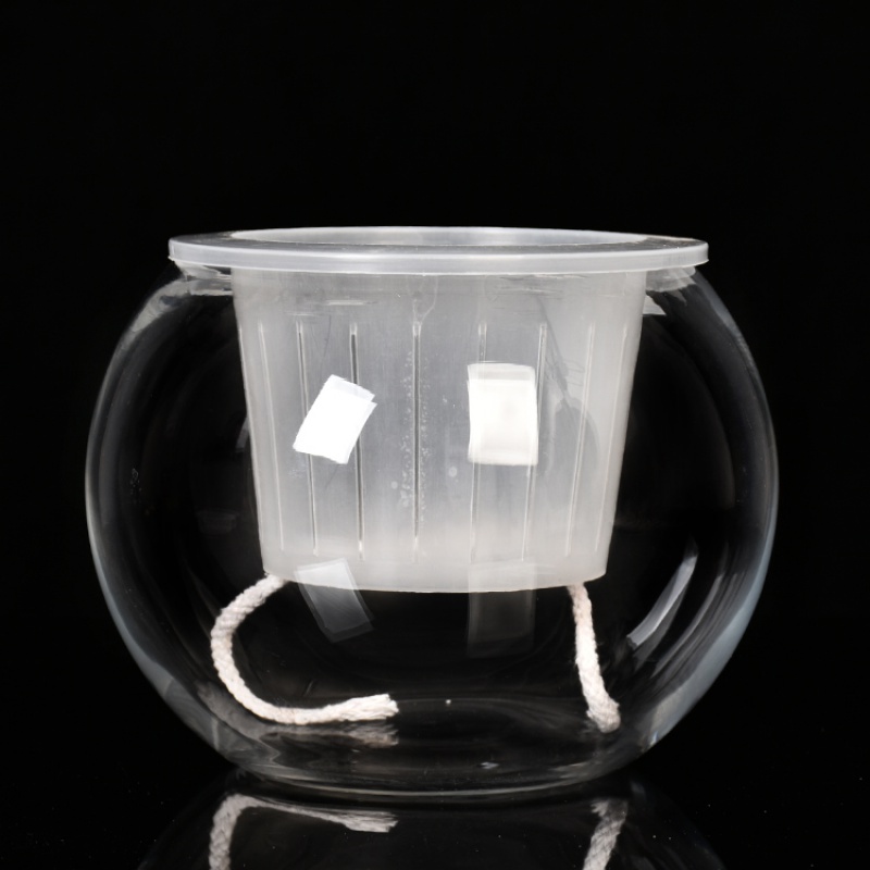 水培植物玻璃瓶个性容器富贵竹小清新定植篮客厅桌面小型迷你鱼缸高清大图