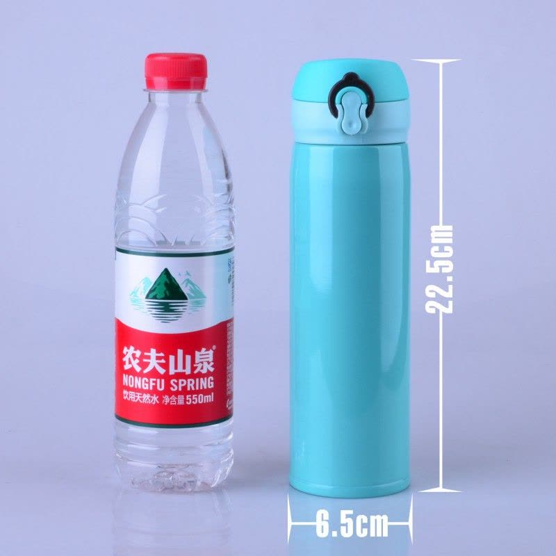 新款弹跳盖不锈钢保温杯真空杯双层杯车载礼品杯子图片