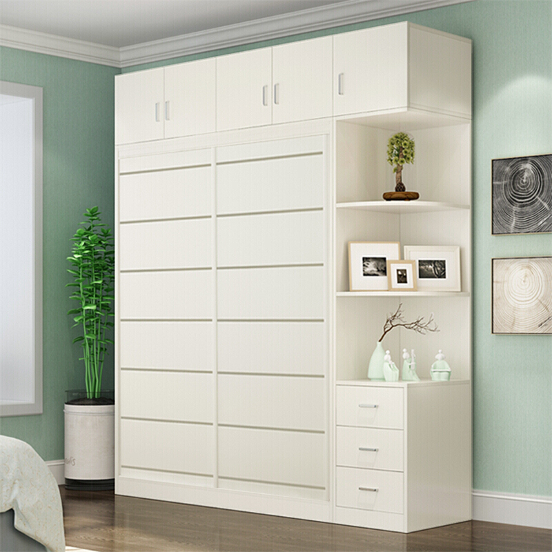 衣柜推拉简约现代组装实木质23滑动移柜子卧室定制大衣橱单独1.