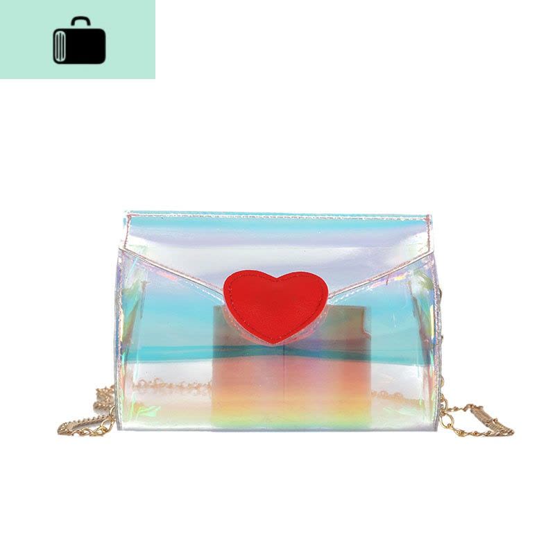 透明包包女韩版新款潮百搭镭射果冻包ins女士单肩包链条斜挎包NEW LAKE 图片色图片