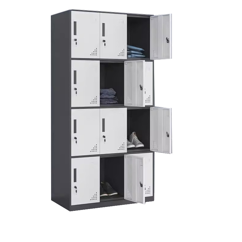 景福达更衣柜灰白十二门90*45*185cm台高清大图
