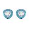 施华洛世奇(SWAROVSKI)蓝晶石树脂镀铑爱心水晶夹式耳钉糖果风浪