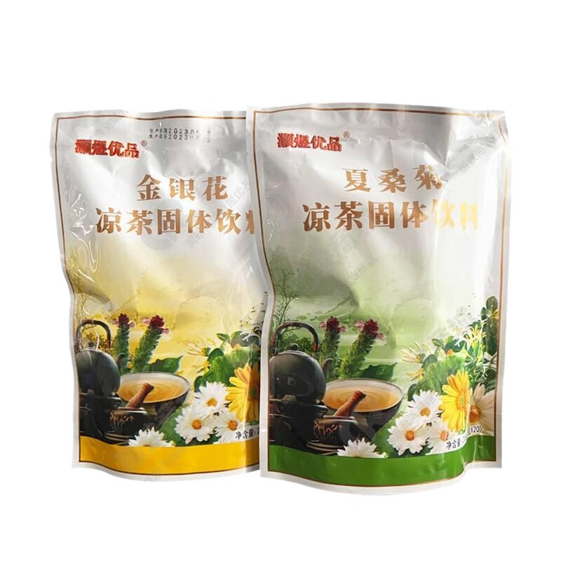 灏煜优品 夏桑菊金银花凉茶固体饮料清凉茶速溶便携四季解暑热凉茶颗粒饮料冲剂200g*6包套装高清大图